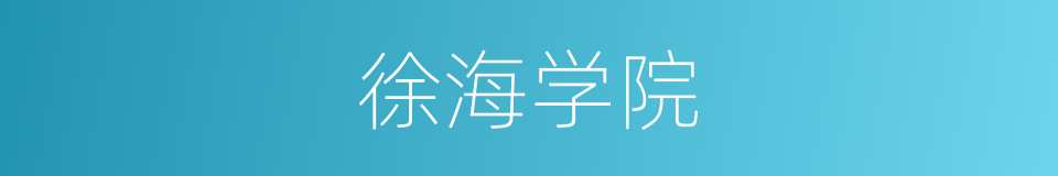 徐海学院的同义词