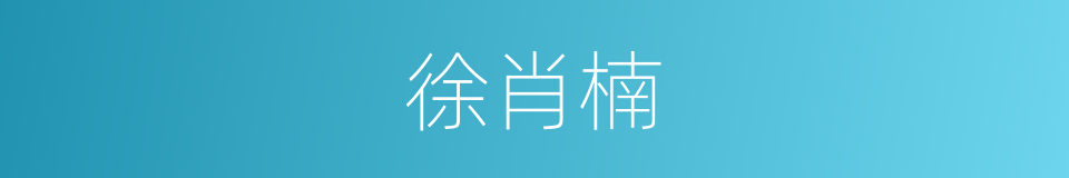 徐肖楠的同义词