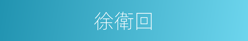 徐衛回的同義詞