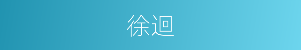 徐迴的意思