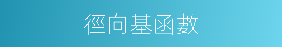 徑向基函數的同義詞