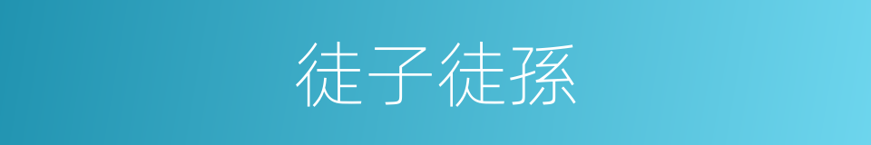 徒子徒孫的意思