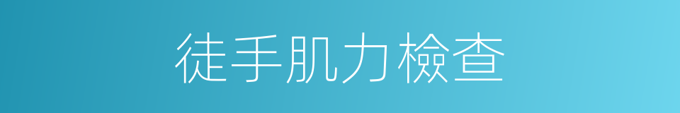 徒手肌力檢查的同義詞