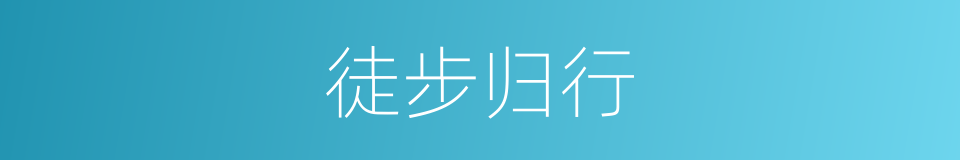 徒步归行的同义词