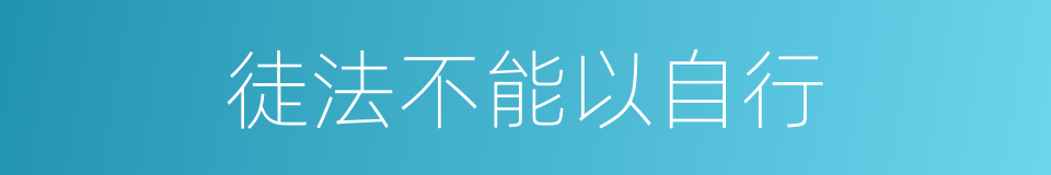 徒法不能以自行的意思