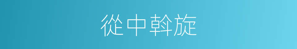 從中斡旋的意思