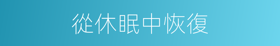 從休眠中恢復的同義詞