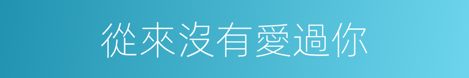從來沒有愛過你的同義詞