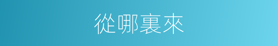 從哪裏來的同義詞