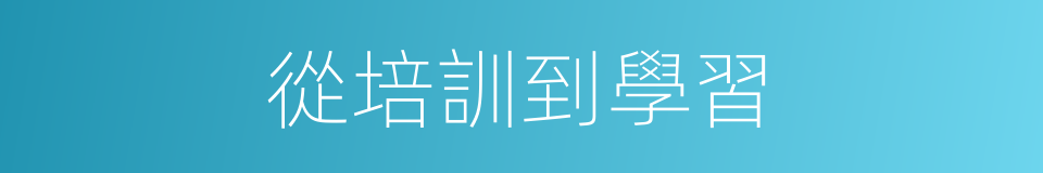 從培訓到學習的同義詞
