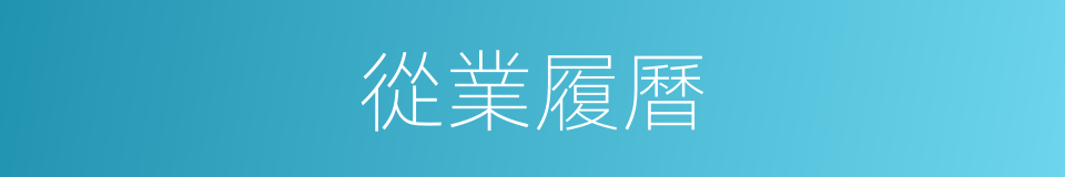 從業履曆的同義詞