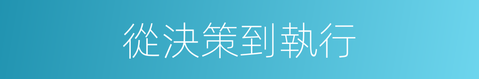 從決策到執行的同義詞