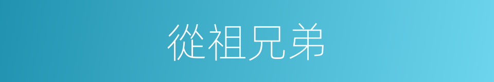 從祖兄弟的意思