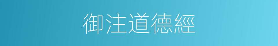 御注道德經的同義詞