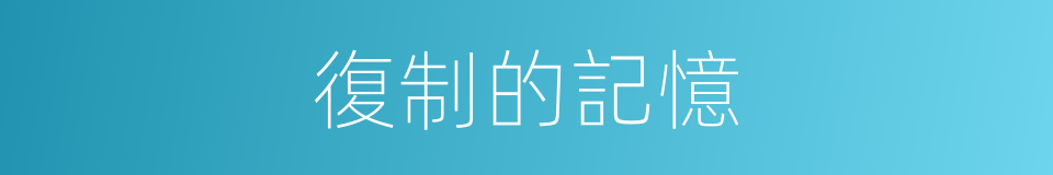 復制的記憶的同義詞
