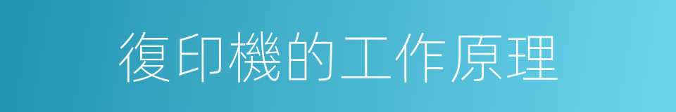復印機的工作原理的同義詞