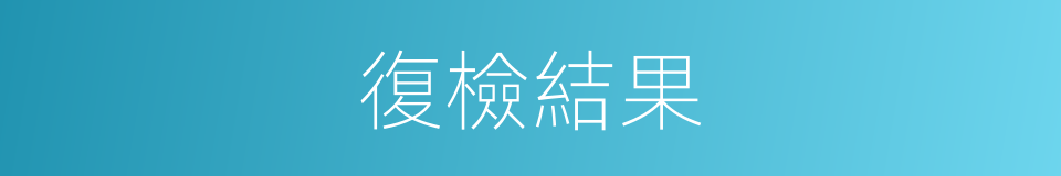 復檢結果的同義詞