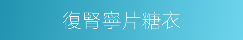復腎寧片糖衣的同義詞