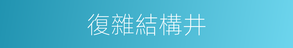 復雜結構井的同義詞