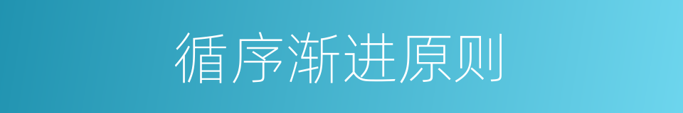 循序渐进原则的同义词
