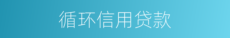 循环信用贷款的同义词