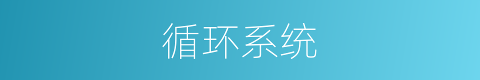 循环系统的意思