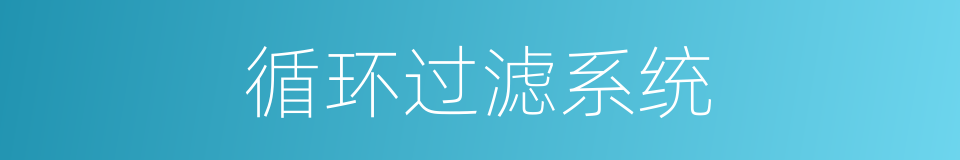 循环过滤系统的同义词