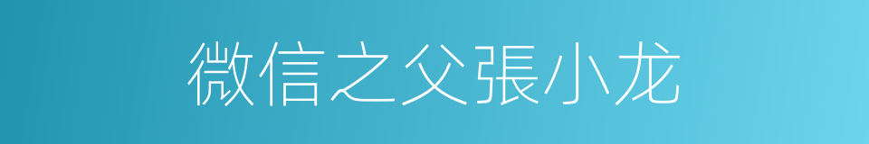 微信之父張小龙的同義詞