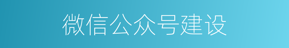 微信公众号建设的同义词