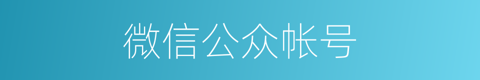 微信公众帐号的同义词