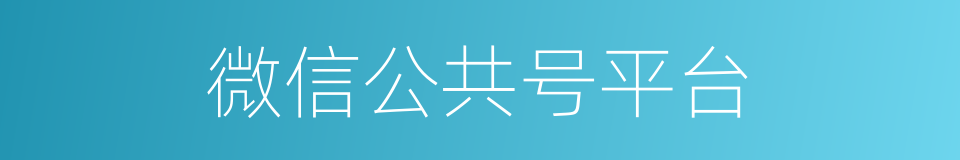 微信公共号平台的同义词