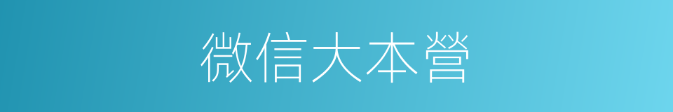 微信大本營的同義詞