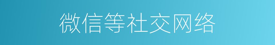 微信等社交网络的同义词