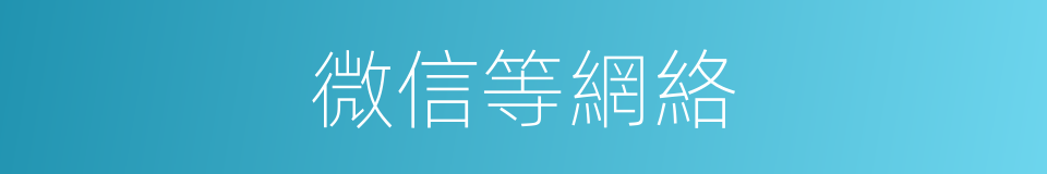 微信等網絡的同義詞