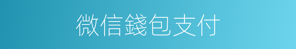 微信錢包支付的同義詞