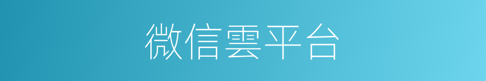 微信雲平台的同義詞