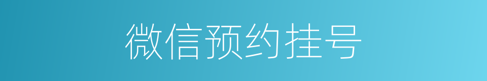 微信预约挂号的同义词