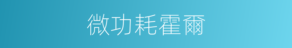 微功耗霍爾的同義詞