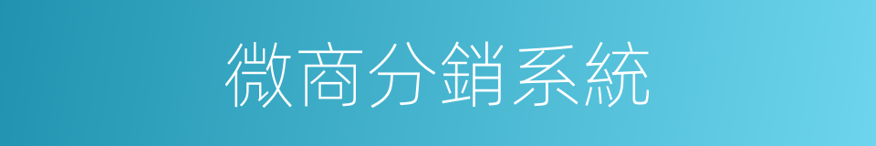 微商分銷系統的同義詞