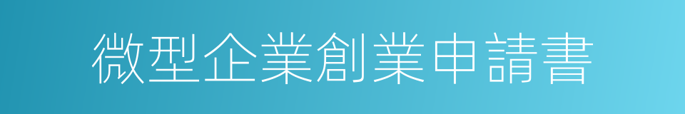 微型企業創業申請書的同義詞