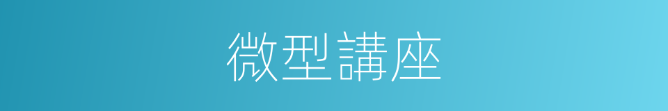 微型講座的同義詞