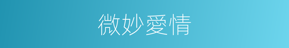 微妙愛情的同義詞