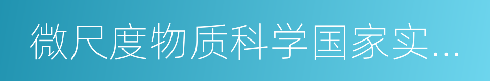 微尺度物质科学国家实验室的同义词