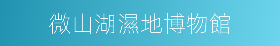 微山湖濕地博物館的同義詞
