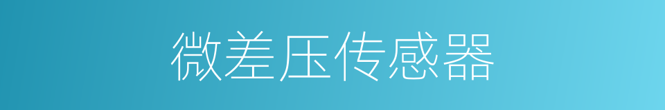 微差压传感器的同义词