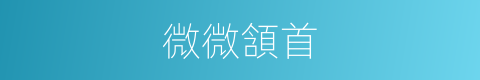 微微頷首的意思
