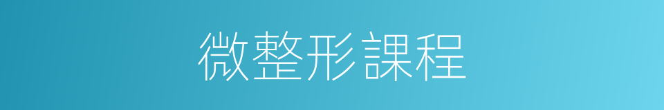 微整形課程的同義詞