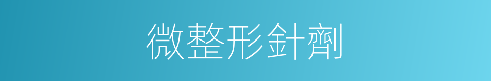 微整形針劑的同義詞