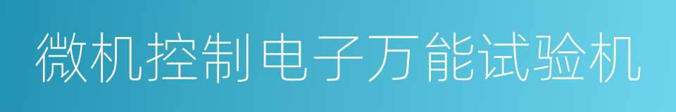 微机控制电子万能试验机的同义词