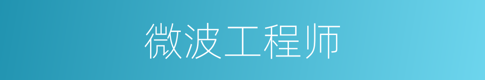 微波工程师的同义词